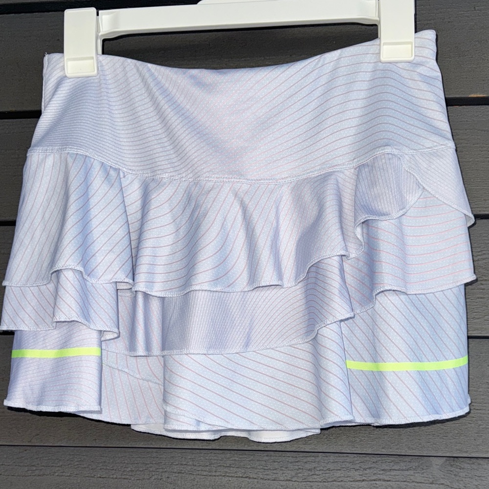 Lucky in Love Lt Blue and Neon Mini Skirt